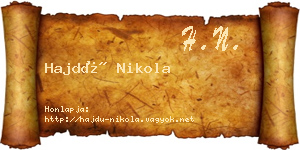 Hajdú Nikola névjegykártya